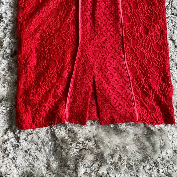 bebe Red Lace Sleeveless Dress Size 4 - Picture 9 of 9